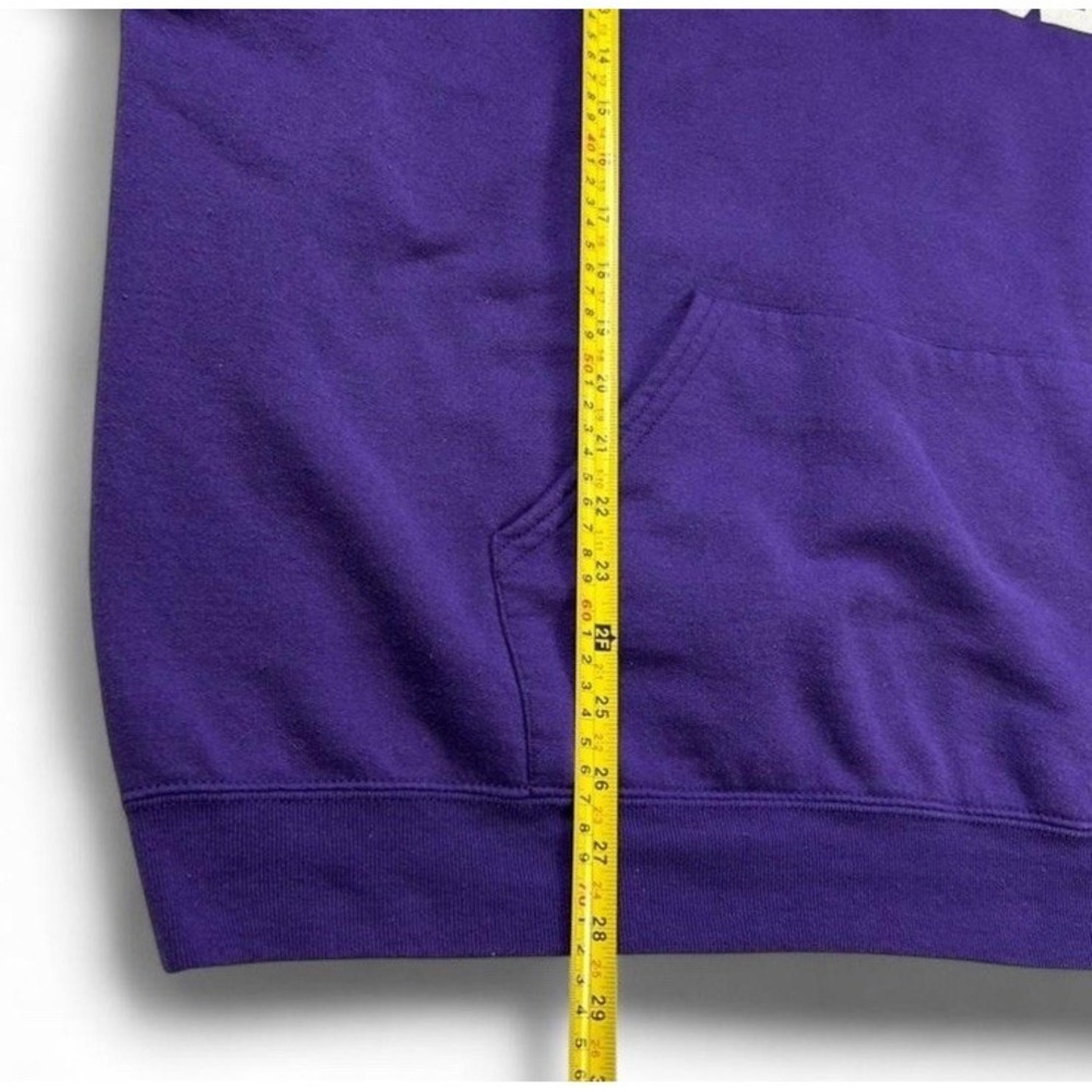 Vintage Jerzees King College Hoodie Purple 2XL Collegiate School Sweatshirt - Picture 5 of 6